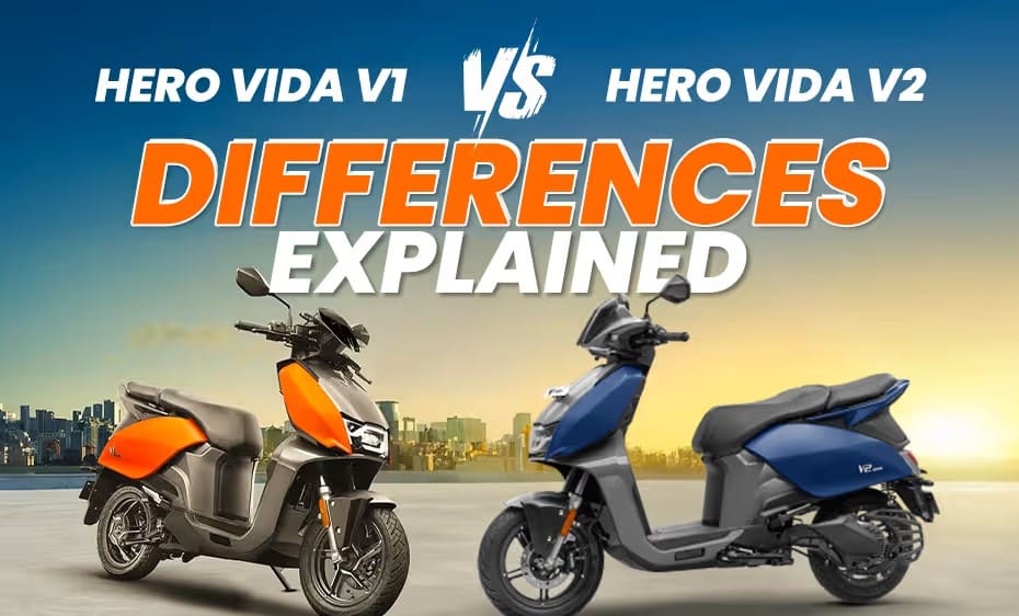 Hero Vida V2 electric scooter in matte white color with swappable battery