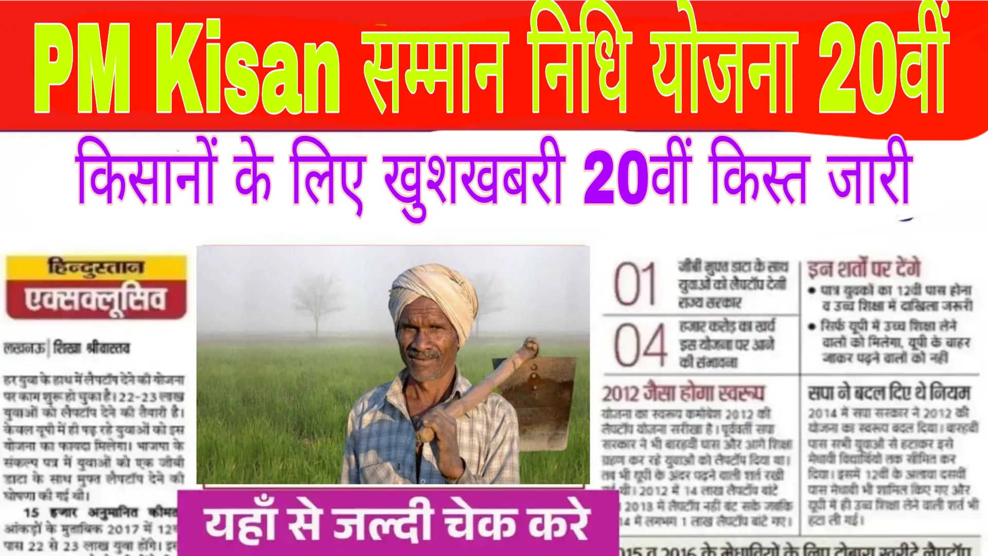 PM Kisan 20वीं किस्त 2025