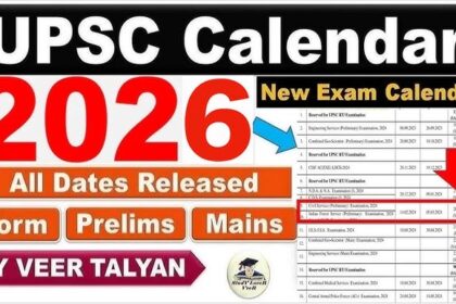 UPSC Exam Calendar 2026 Released
