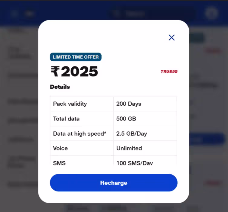 Jio Special Offer 2025