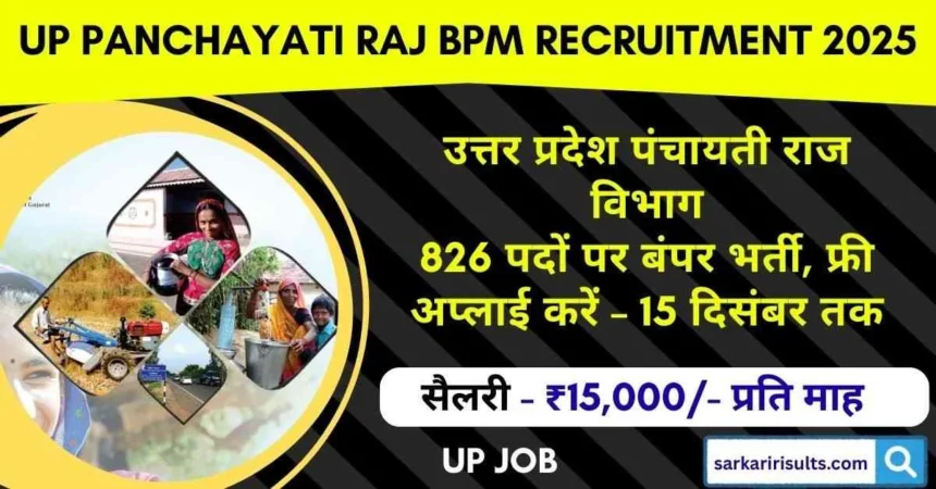 UP Panchayati Raj BPM Recruitment 2025