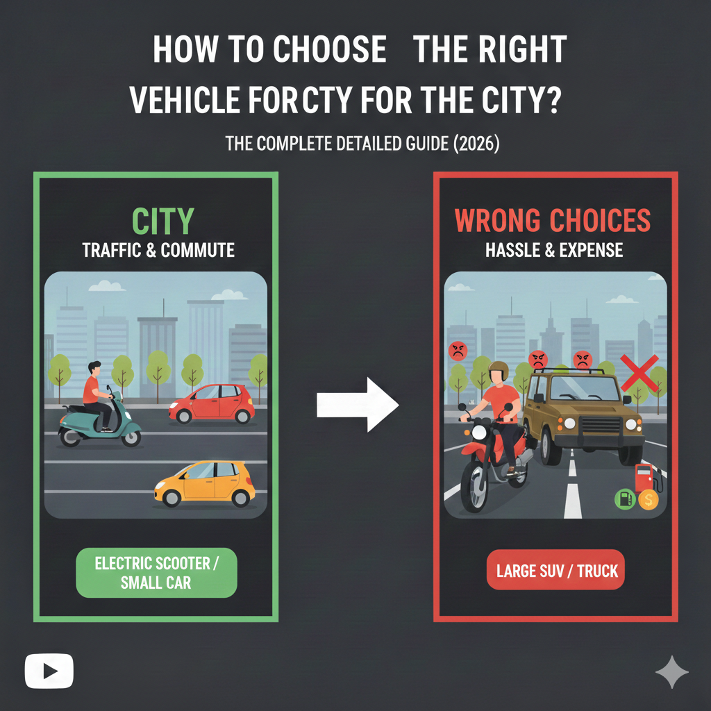 शहर और गांव के लिए सही वाहन कैसे चुनें? पूरी डिटेल गाइड (2026) 2 शहर और गांव के लिए सही वाहन कैसे चुनें